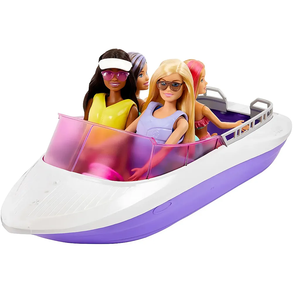 Barbie Fahrzeuge Malibu Roberts & Brooklyn Schnellboot mit 2 Puppen