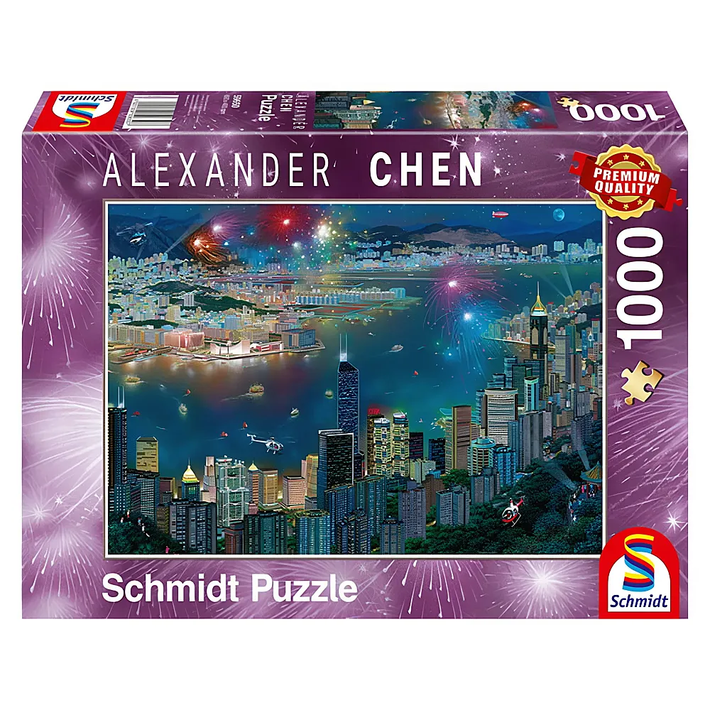 Schmidt Puzzle Feuerwerk ber Hongkong 1000Teile