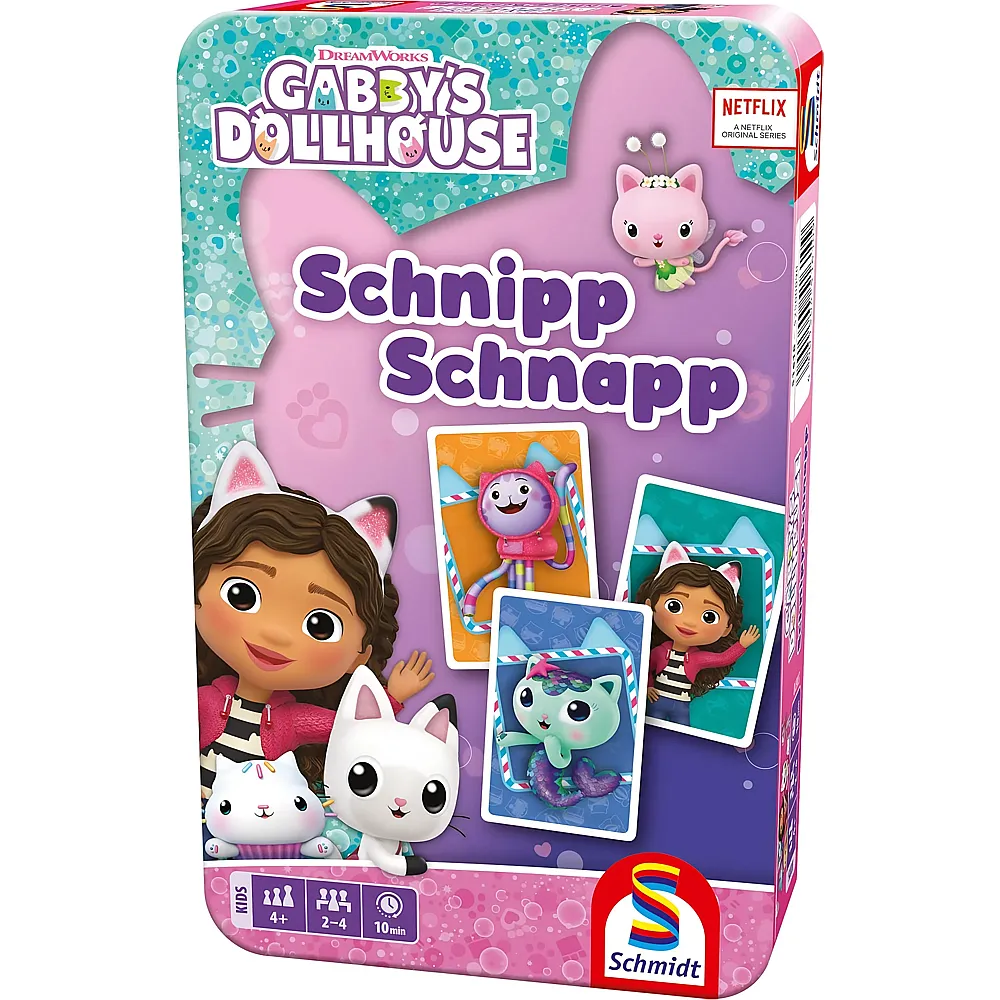 Schmidt Spiele Gabby's Dollhouse Schnipp Schnapp in Metalldose
