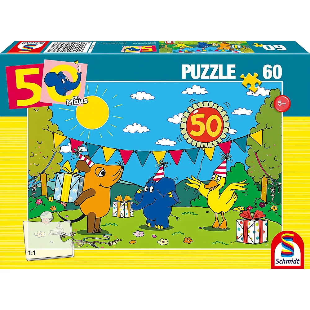 Schmidt Puzzle Alles Liebe zum Geburtstag, die Maus 60Teile