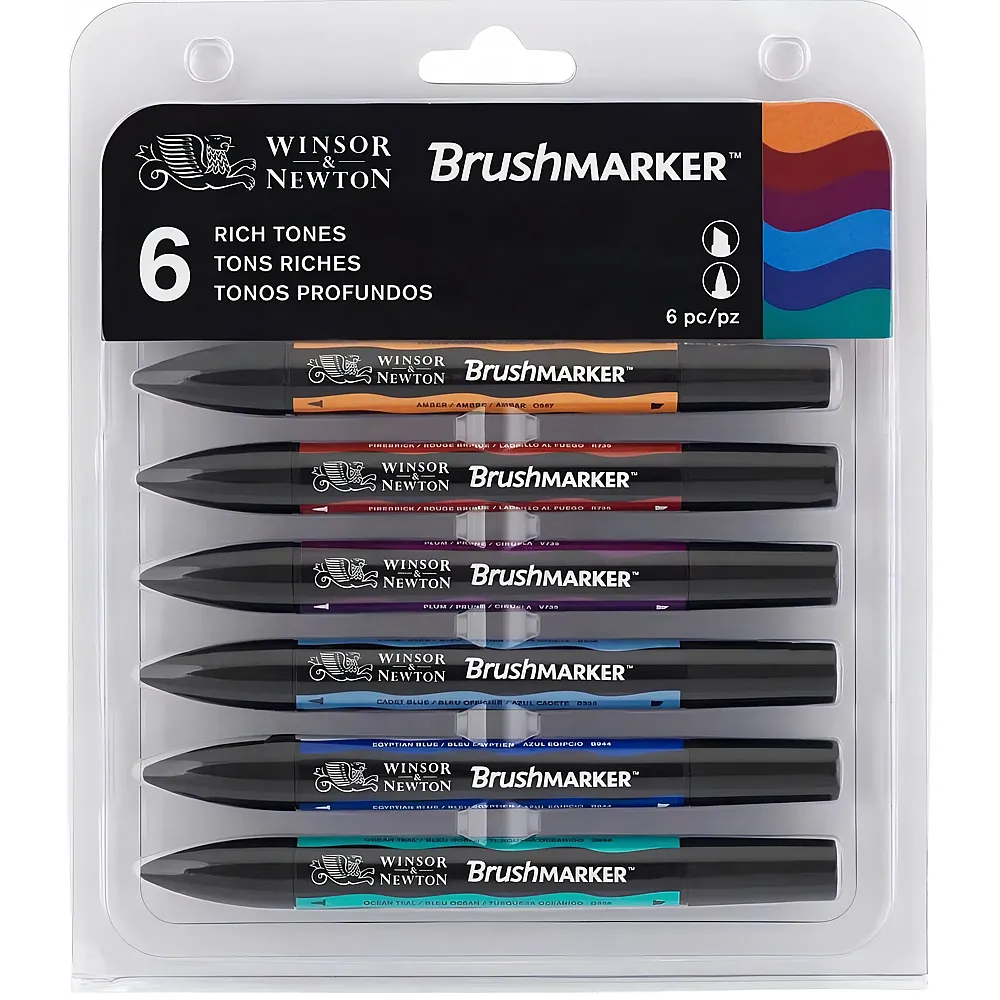 Winsor & Newton Promarker Brush 6er Set Reiche T�ne
