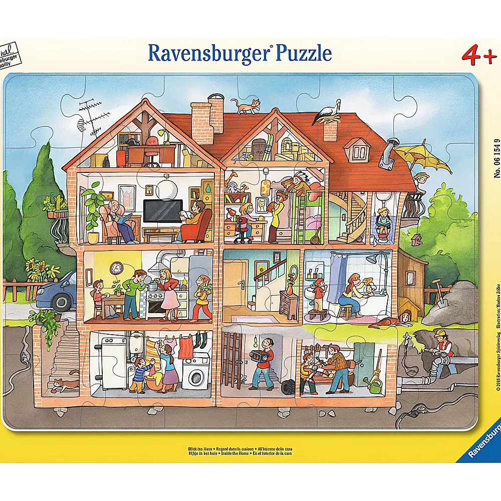 Ravensburger Puzzle Blick ins Haus 30Teile | Rahmenpuzzle