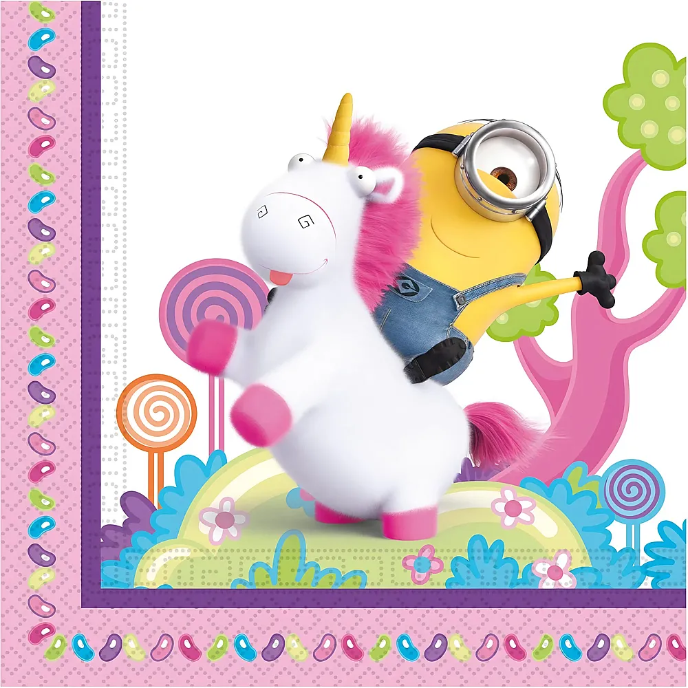 Procos Minions Fluffy Einhorn - Servietten 33x33cm - Suche
