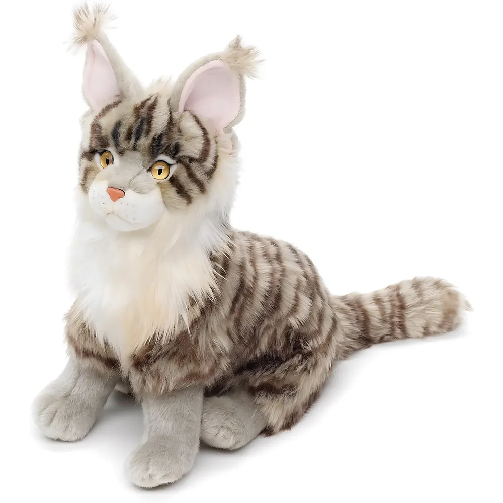 Unitoys Maine-Coon-Katze sitzend Grau - 30 cm - Katzen Pl�sch