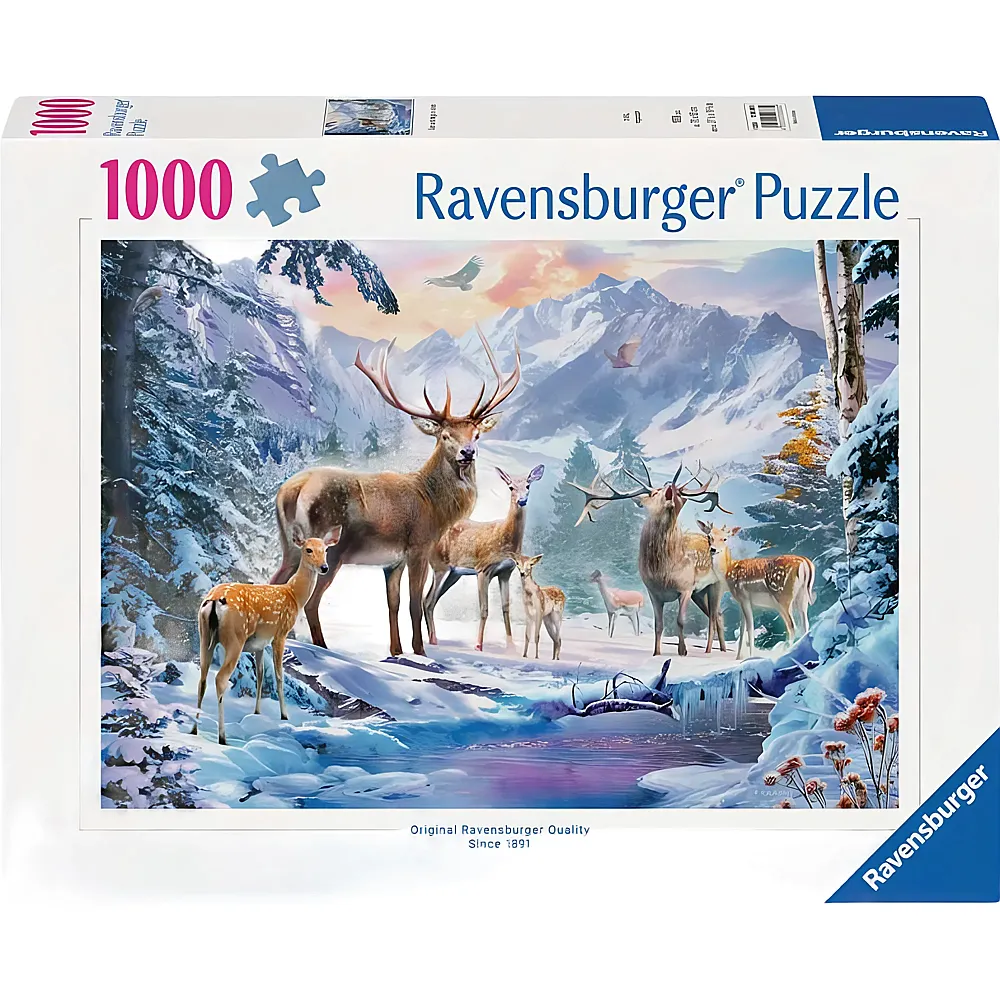 Ravensburger Puzzle Rehe und Hirsche im Winter - 1000 Teile