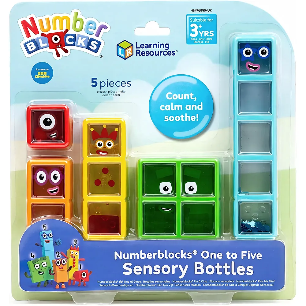 Learning Resources Numberblocks Eins bis F�nf Sinnesflaschen, Spielzeug f�r 3-j�hrige Jungen und M�dchen, 5 dauerhaft versiegelte