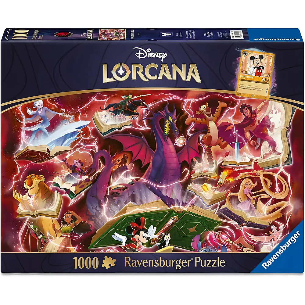 Ravensburger Puzzle Disney Lorcana Glimmers of The Realm: Ruby - 1000 Teile