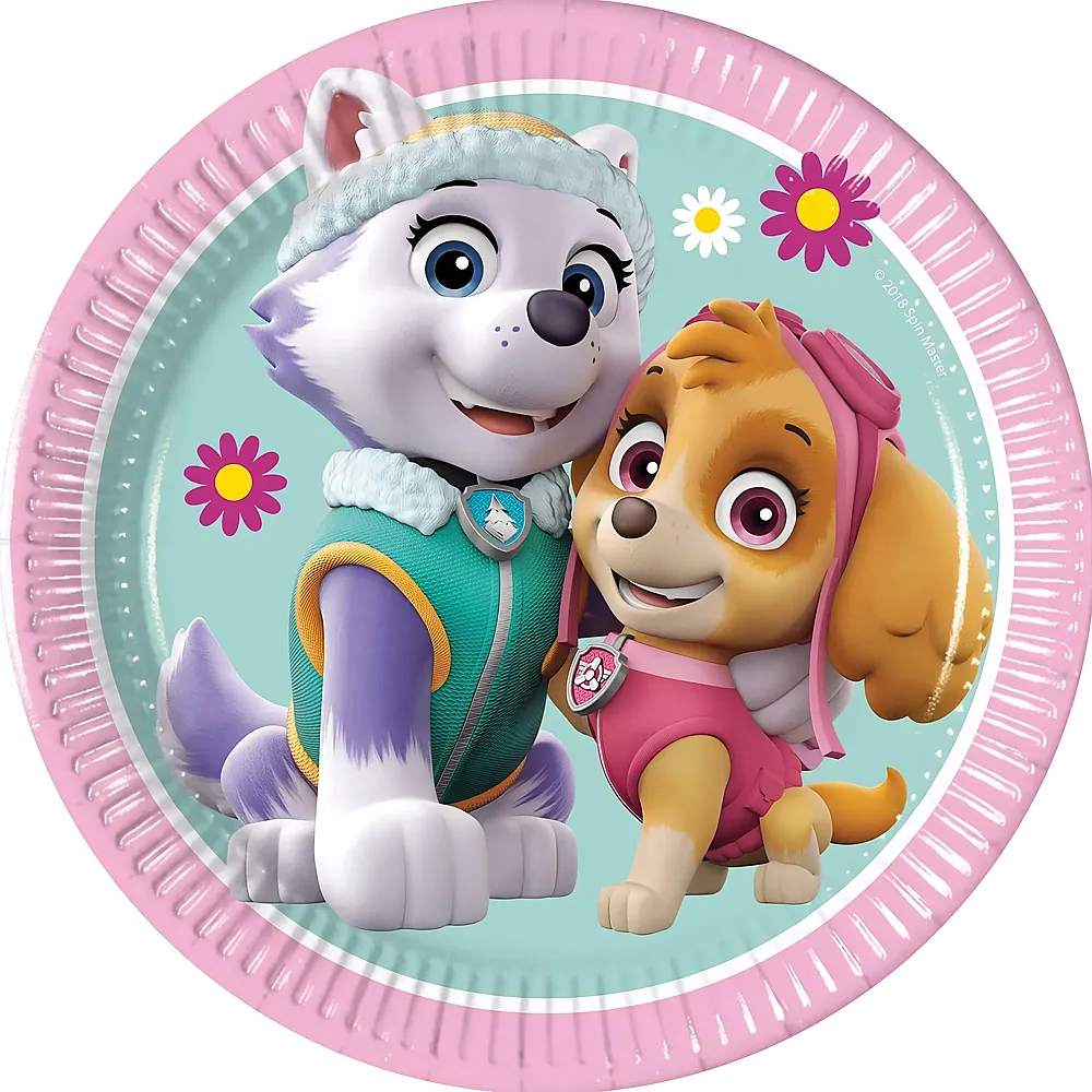 meinspielzeug - Procos Paw Patrol Pappteller Skye & Everest - 8 Teile | Tischdeko