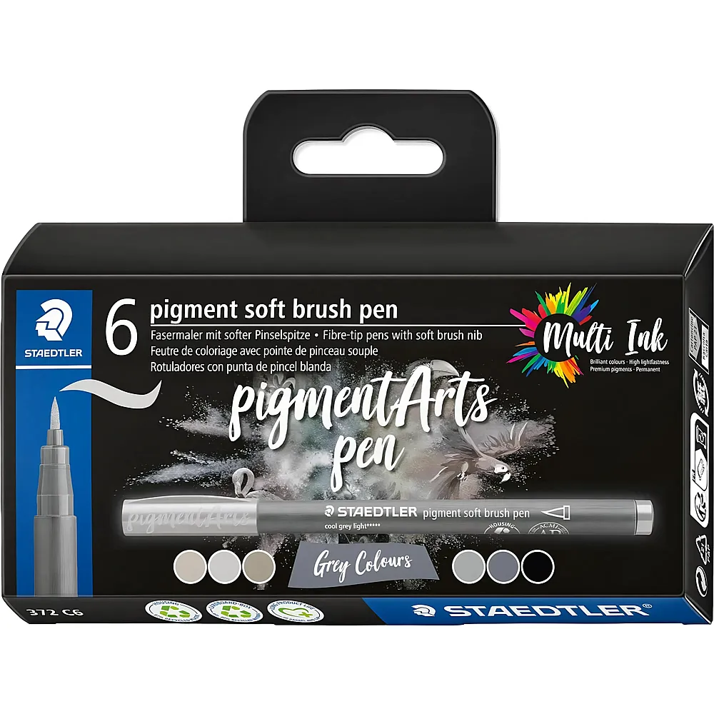 Staedtler Pigment Brush Pen - 6 Teile