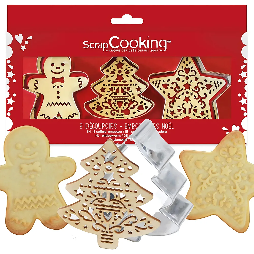 ScrapCooking Set Ausstecher + Pr�ger Weihnachten - 3 Teile | Backen & Dekorieren