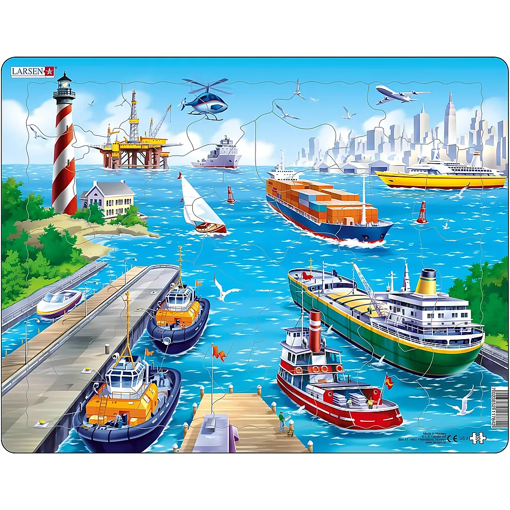 Larsen Puzzle Der Hafen - 35 Teile - Rahmenpuzzle