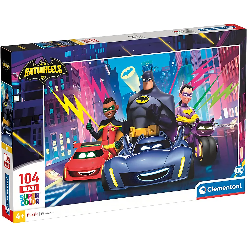 Clementoni Puzzle Supercolor Maxi Batman Batwheels 104Teile