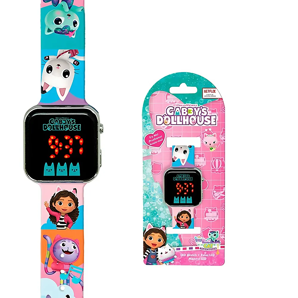 meinspielzeug - Kids Licensing Gabby's Dollhouse Armbanduhr LED | Accessoires