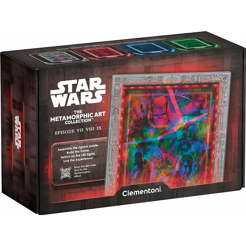 Clementoni Puzzle Star Wars Episode VII VIII IX mit LED Leuchtrahmen - 520 Teile