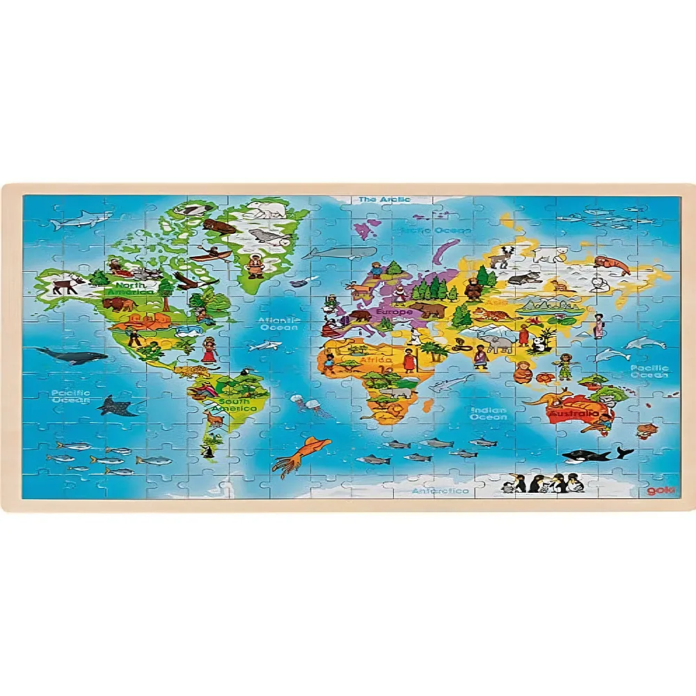 Goki Einlegepuzzle Welt 192Teile | Puzzle 105-300 Teile