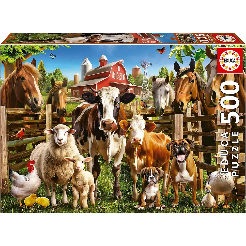 Educa Puzzle Die frechen Nutztiere 500Teile