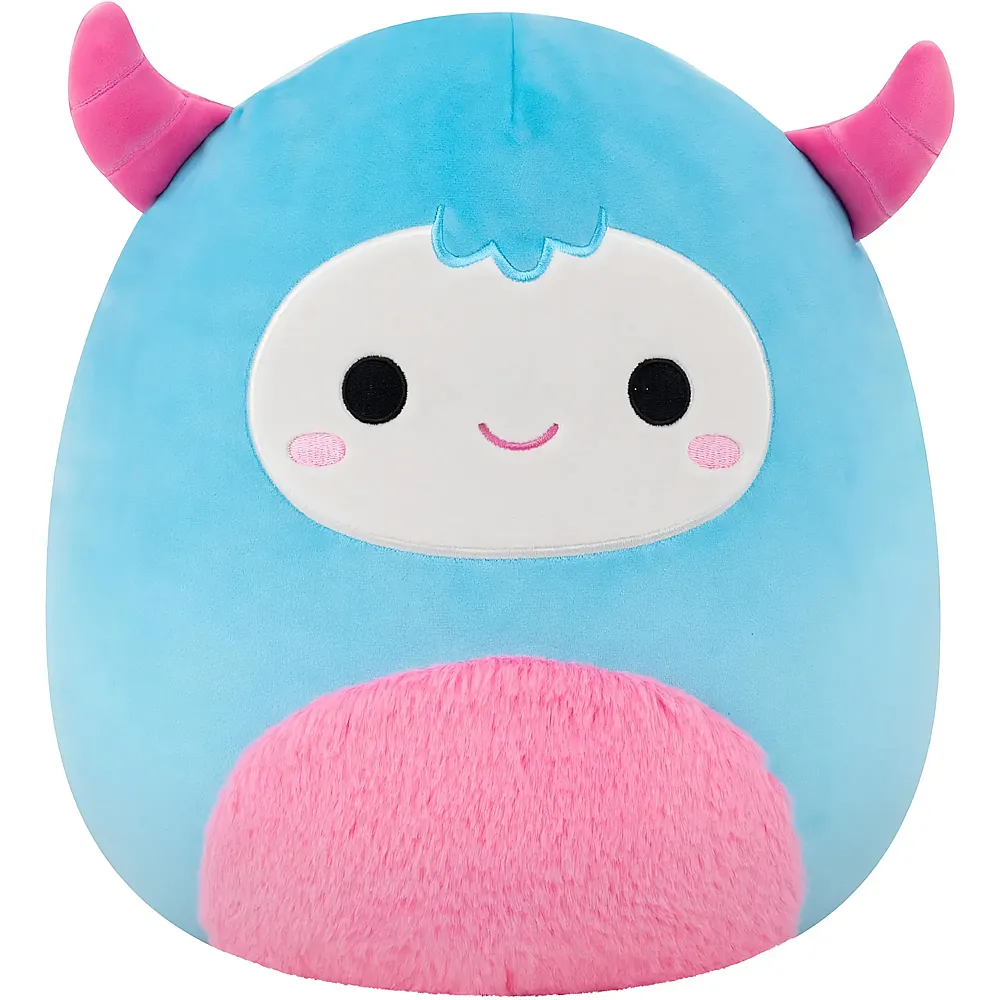 Squishmallows Pl�sch Blauer Yeti mit rosa Flauschbauch & H�rner - 30 cm