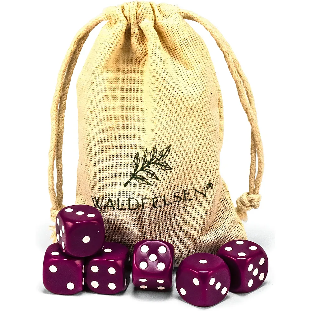 Waldfelsen Hochqualitative W�rfel Standardgr�sse 16mm Lila - 6 Teile