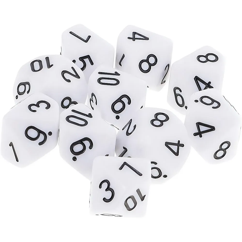 Yourandoll Polyedrische W�rfel DND RPG Weiss - 10 Teile Dungeons & Dragons | Kennerspiele