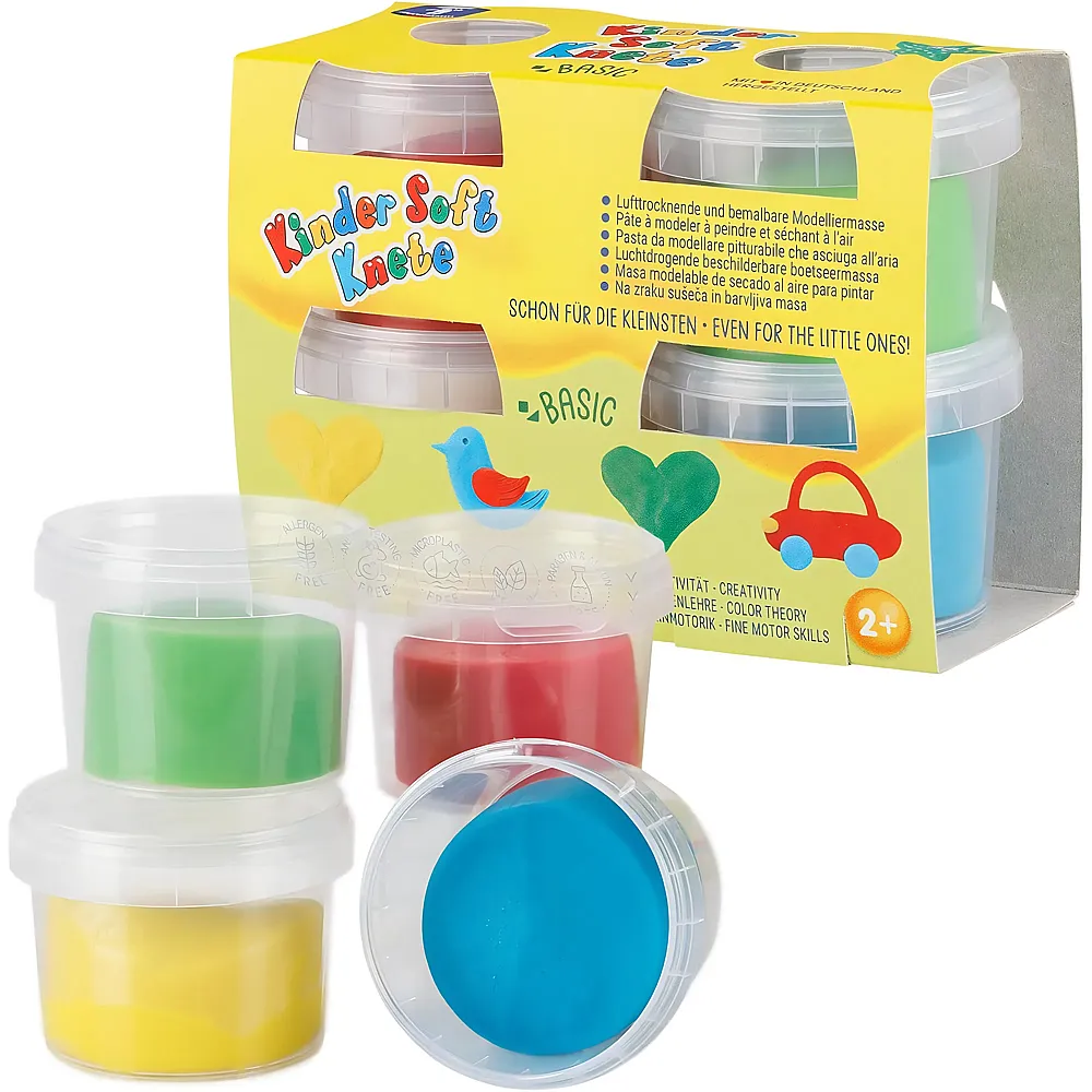 Feuchtmann Kinder Soft Knete Basic - 4 x 80 g