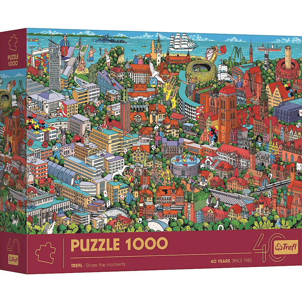 Puzzle 40 Jahre Trefl Dreistadt 1000Teile