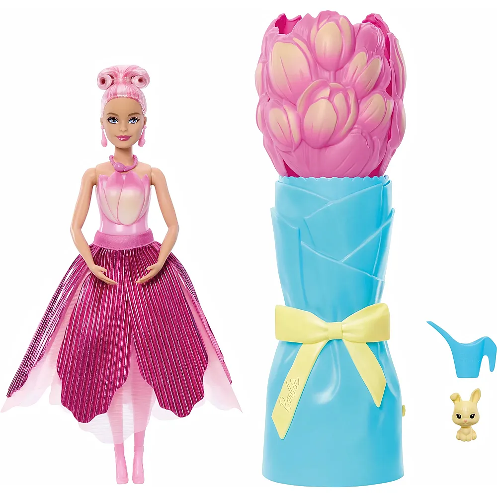 Barbie Petal Pop Duftende Puppe im Tulpenkleid mit Zubeh�rteilen Rosa