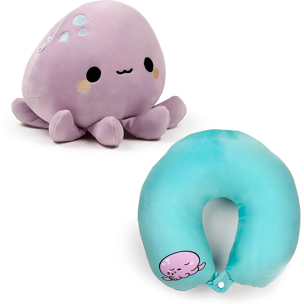 Puckator Pl�sch-Reisekissen Oktopus 2 in 1