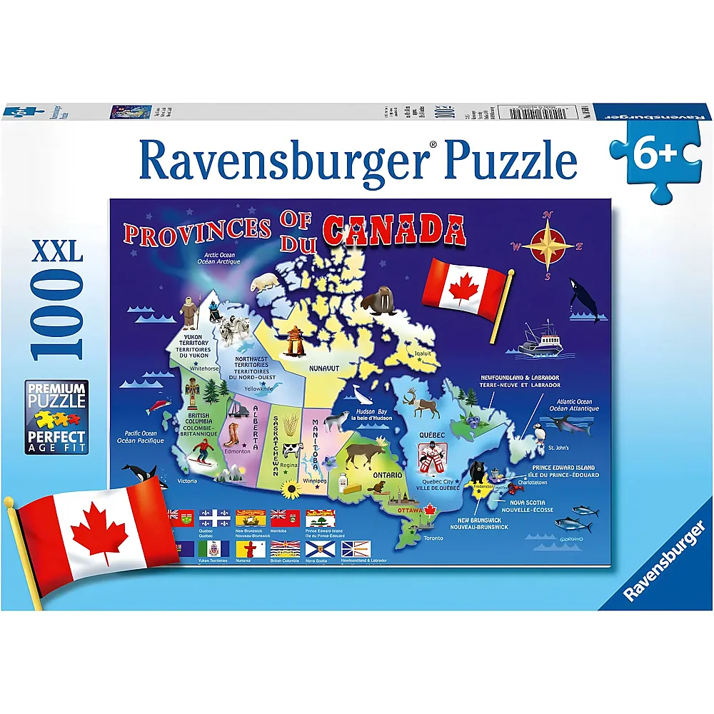 Ravensburger Puzzle Karte von Kanada - 100 Teile