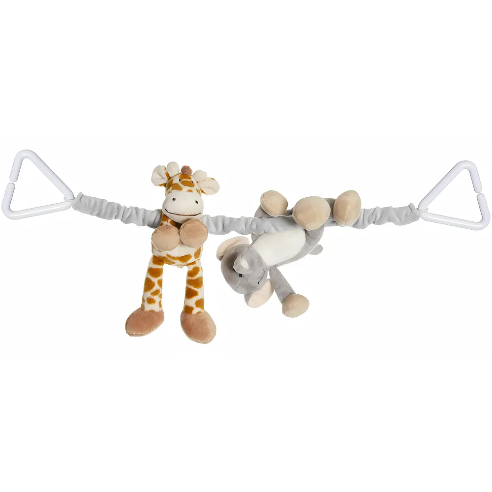 Teddykompaniet Diinglisar Kinderwagenkette Wild - Elefant und Giraffe | Kinderwagenketten