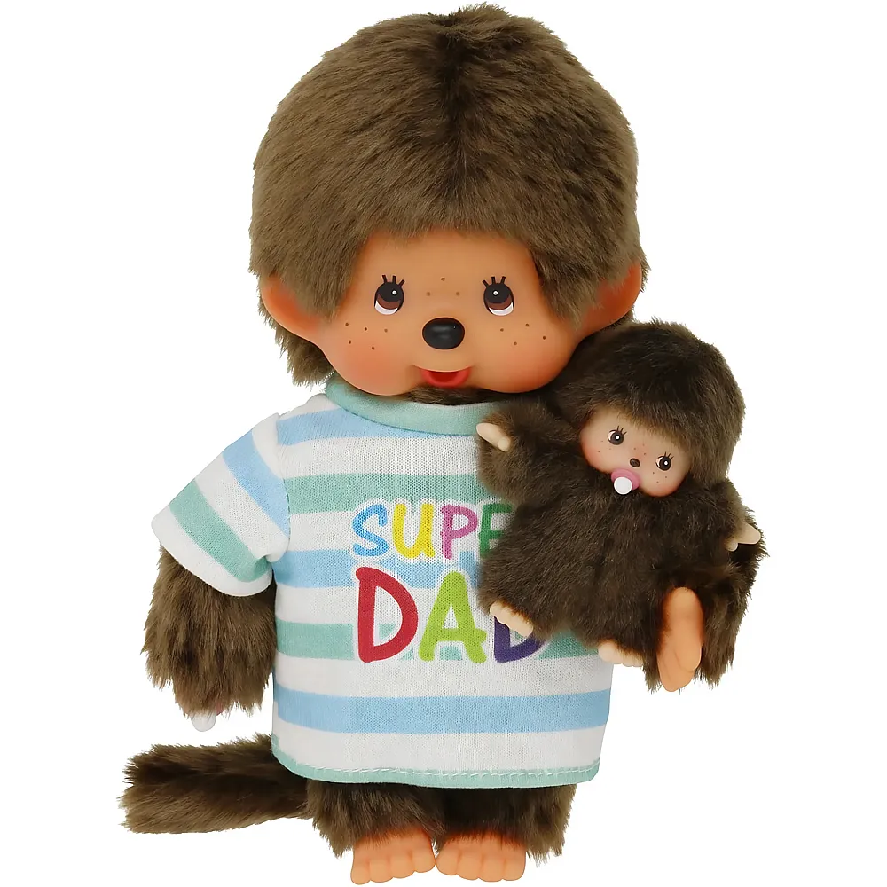 Monchhichi Super Papa mit Kind - 20 cm