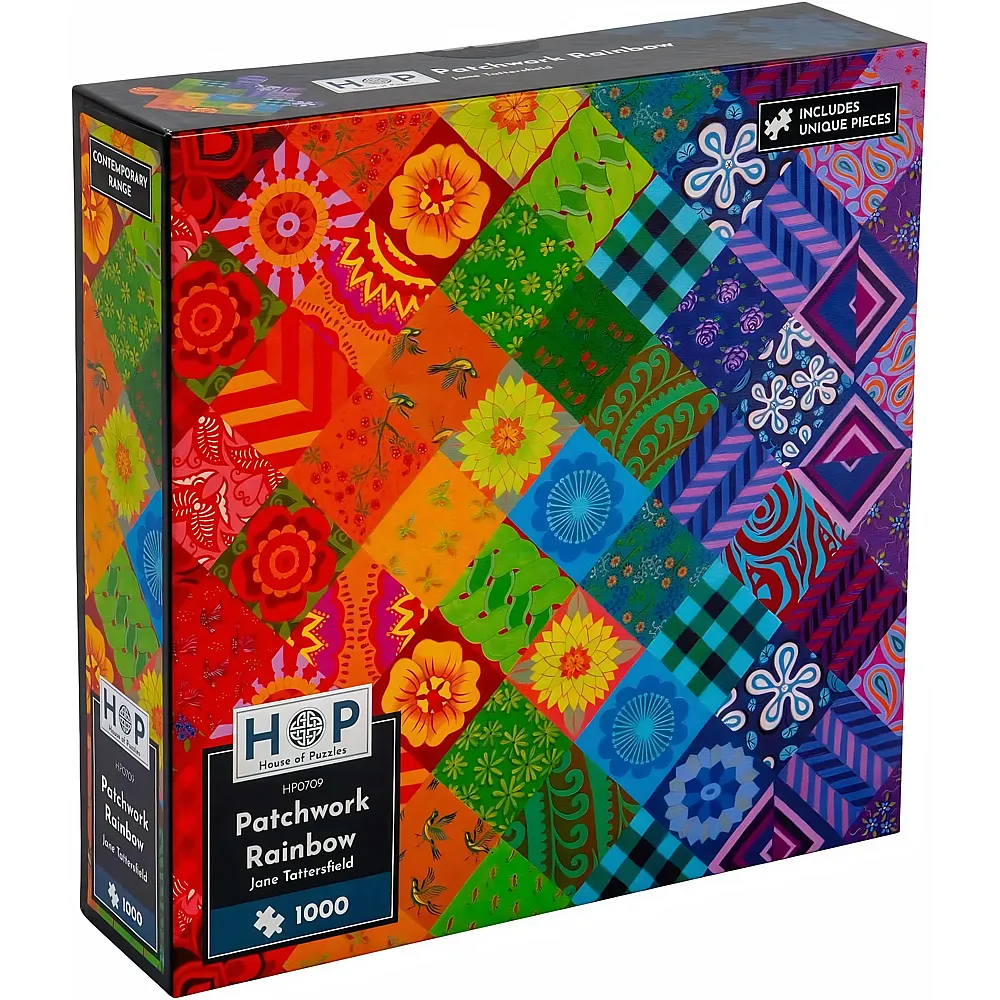 HOP - House of Puzzles Patchwork Regenbogen 1000Teile