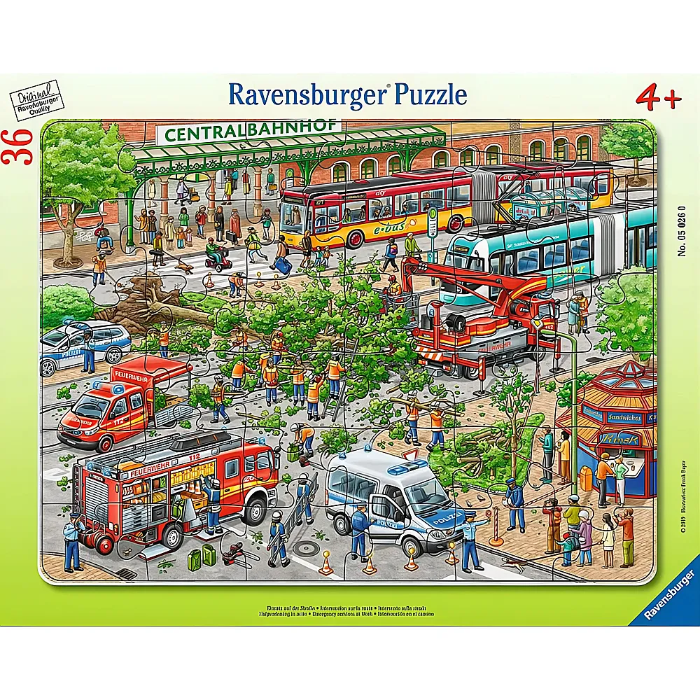 Ravensburger Puzzle Einsatz auf der Strasse 36Teile | Rahmenpuzzle