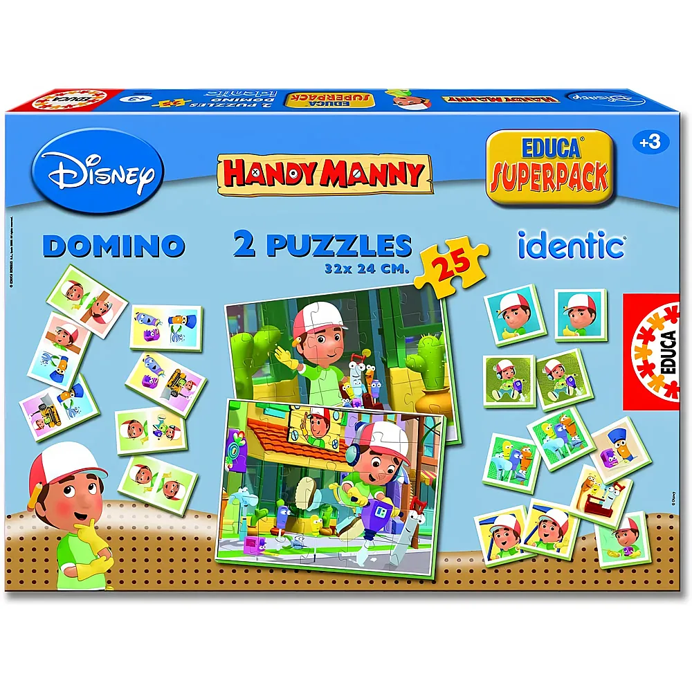 Educa Puzzle 4in1 Superpack Handy Manny - 25 Teile - Puzzle 10-104 Teile