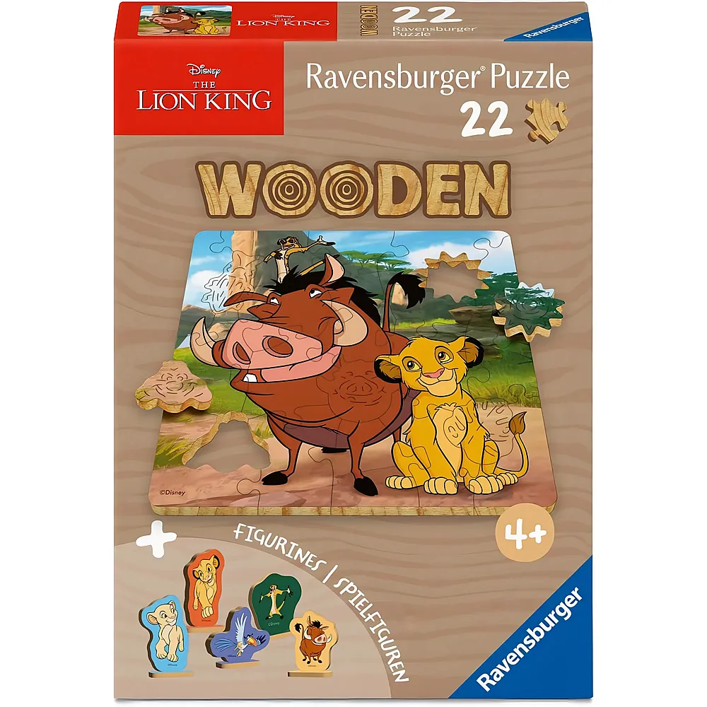 Ravensburger Puzzle K�nig der L�wen Wooden Lion King - 22 Teile