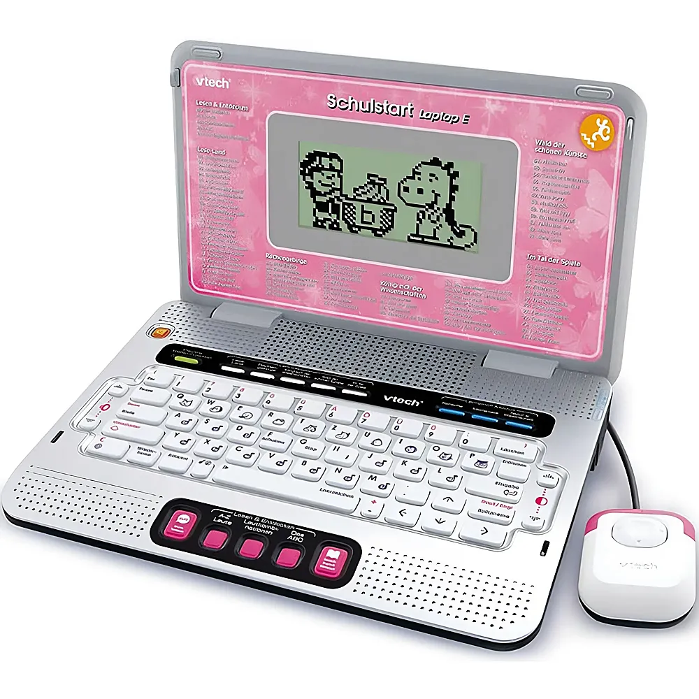 vtech Aktion Intelligenz Schulstart Laptop Pink DE | Lerncomputer