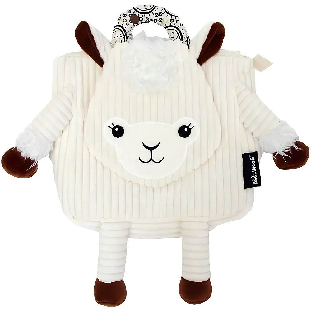 Les D�glingos F�r die Schule Samt Rucksack Velvet Lama, Weiss & Ampere Braun, 1 Unit� Lot de 1