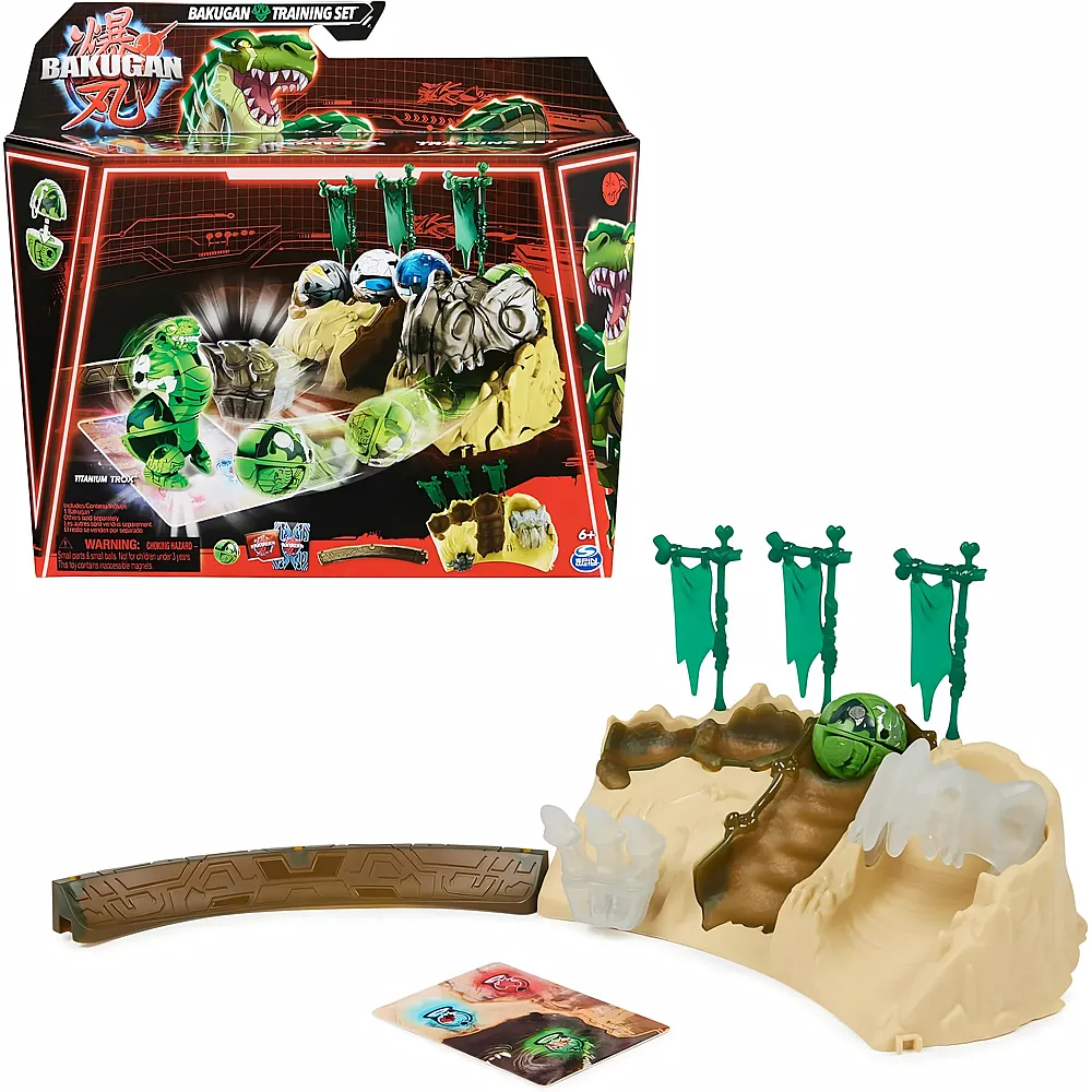 Spin Master Bakugan Training Set mit Titanium Trox, im Dino-Clan-Motiv