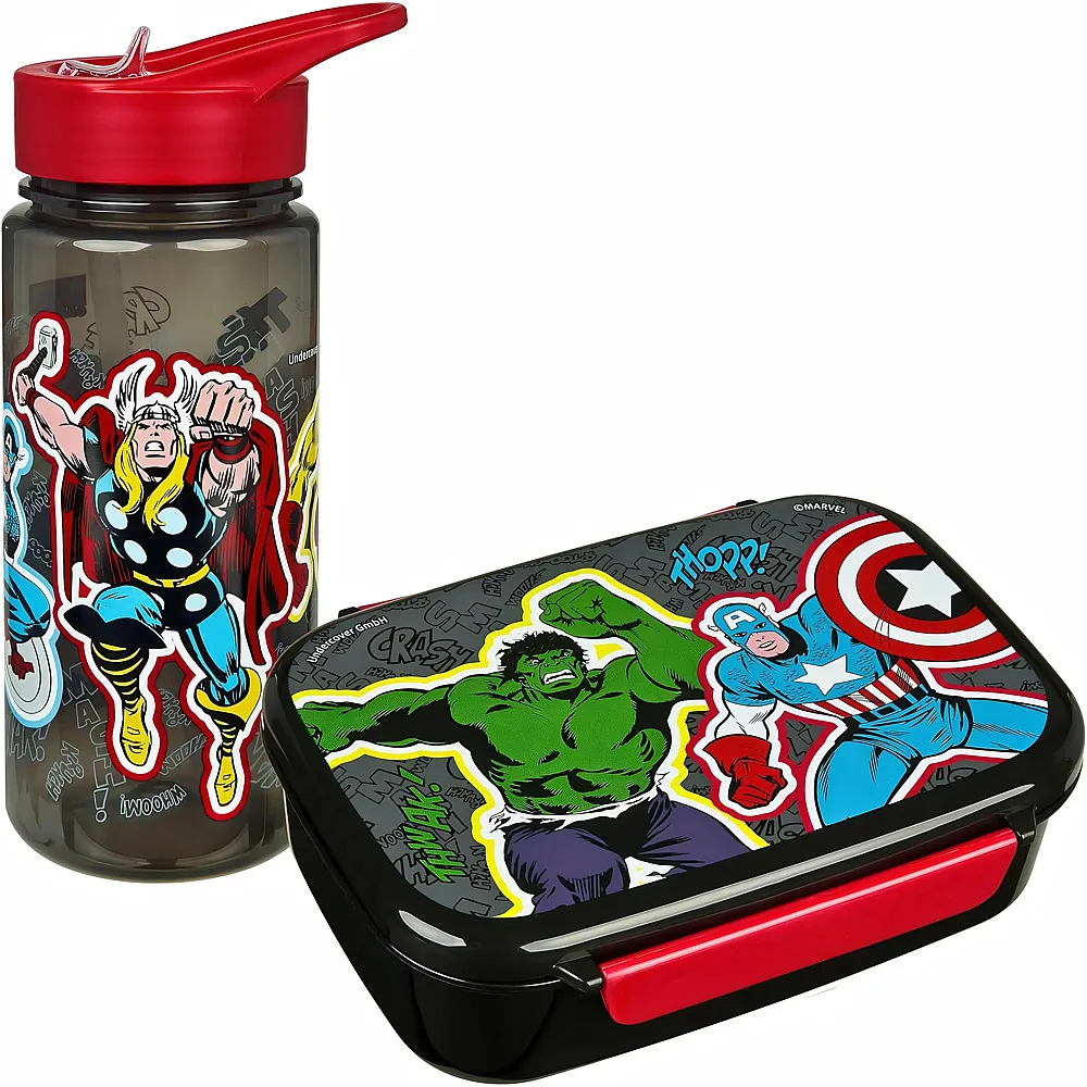 Undercover Marvel Avengers Lunchbox und Trinkbecher-Set