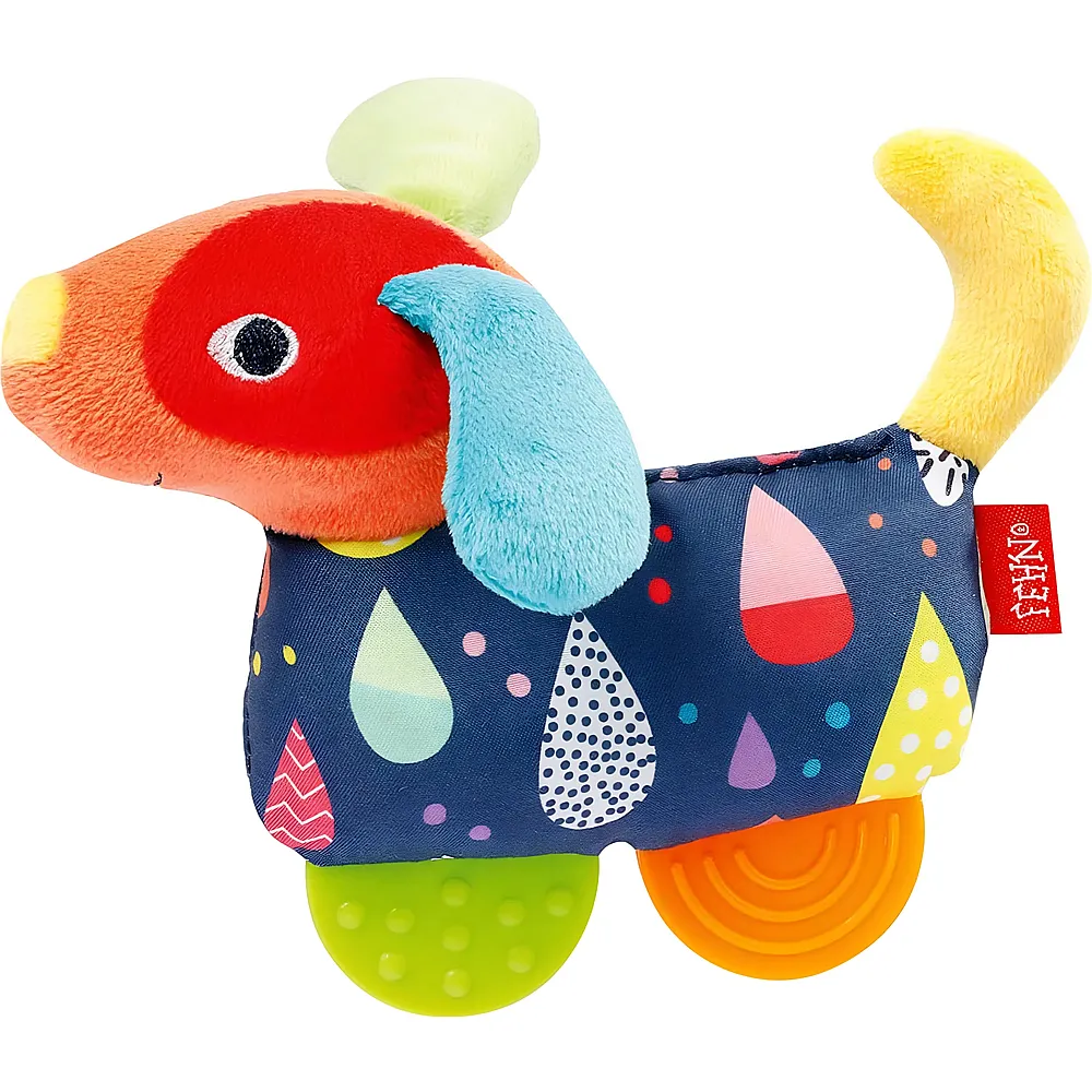 Fehn Color Friends Greifling Hund mit Beisser - 16 cm - Greiflinge