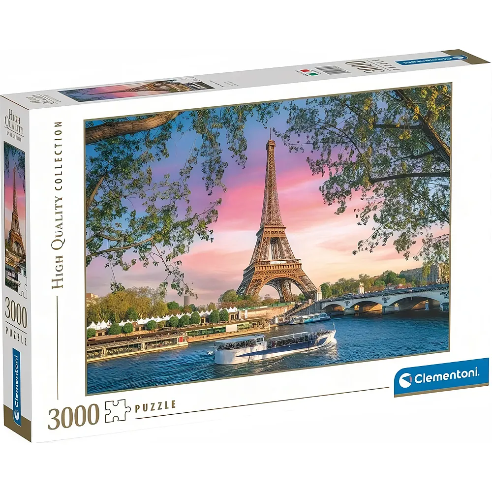 Clementoni Puzzle High Quality Collection 101 Dalmatiner Eiffelturm - Iron Lady in Pink - 3000 Teile