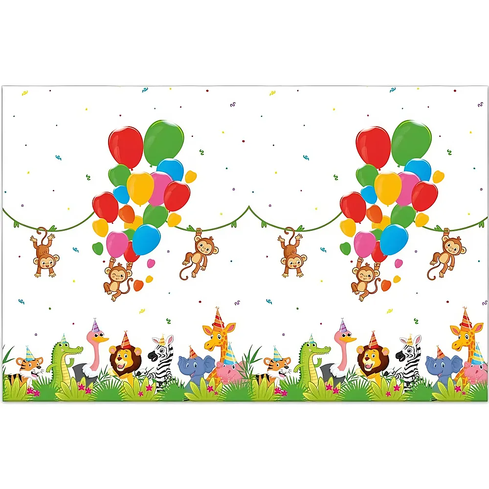 Procos Tischdecke Jungle Balloons 120x180cm | Kindergeburtstag