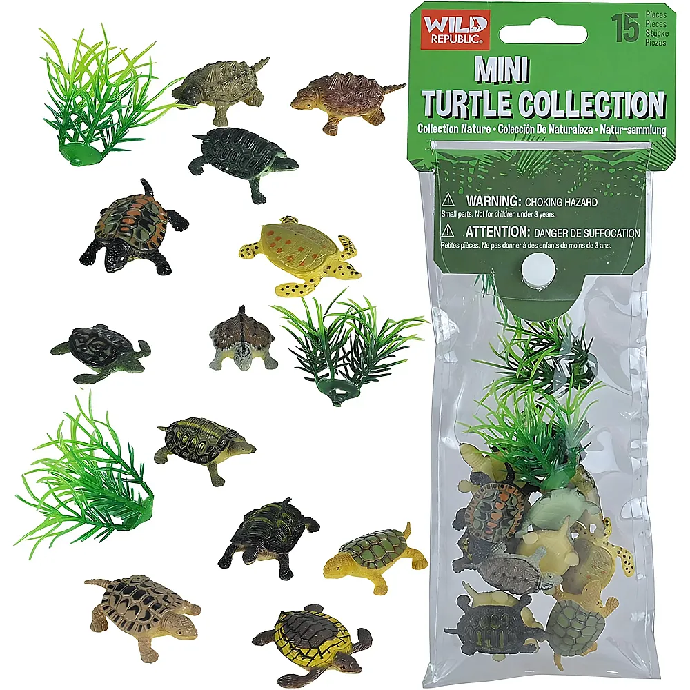 Wild Republic Polybag Mini Schildkr�te, zw�lf Tierarten Aus Dem Schildkr�te, Geschenkt�te f�r Kinder, Spielfiguren-Tiere, Toll f�r