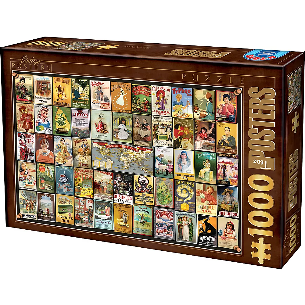 DToys Puzzle Collage Vintage - Th� - 1000 pi�ces