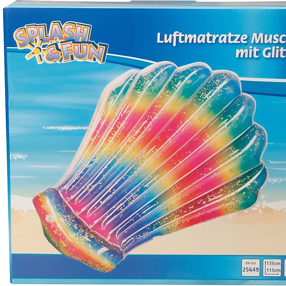 Splash & Fun Luftmatratze Muschel 135x115cm