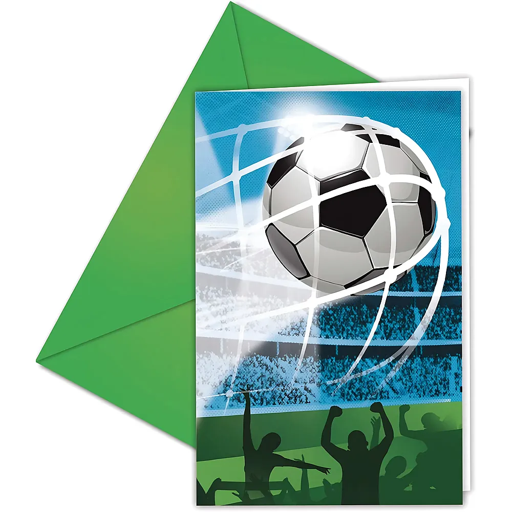 Procos FOOTBALL FANS - 6 Einladungskarten mit Umschlag - Suche