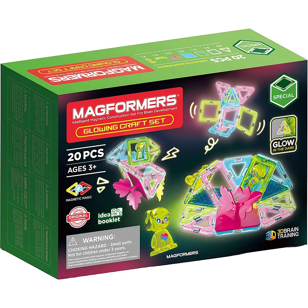 Magformers Glowing Craft Set - Glow-in-the-dark - 20 Teile