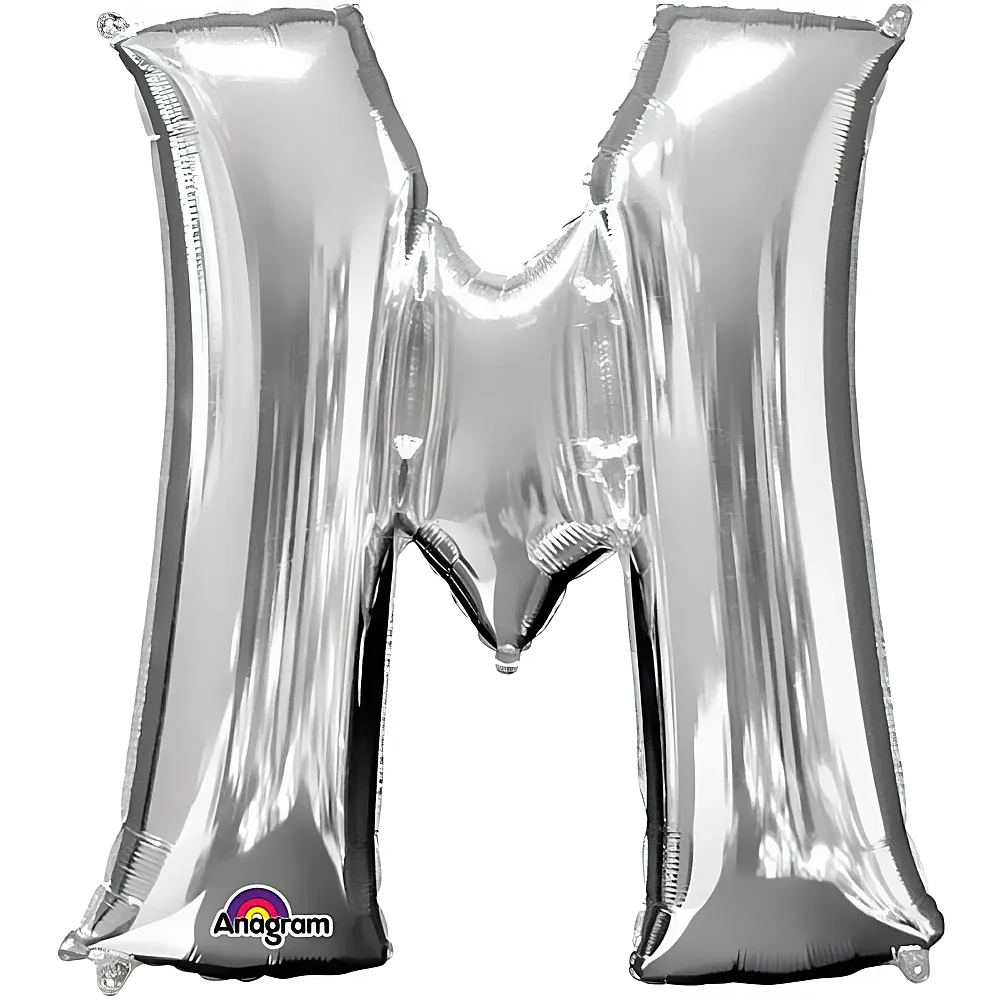 Amscan Buchstaben Silber Folienballon Buchstabe M Silber 93cm | Kindergeburtstag