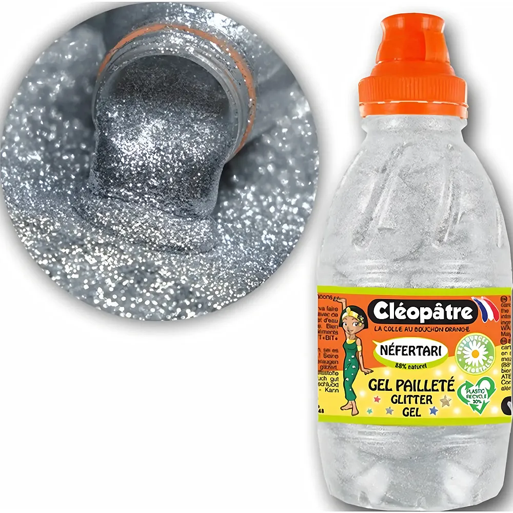 Cleopatre Nefertari Glitter-gel � Farbloses Gel Mit Glitter 500ml Silb
