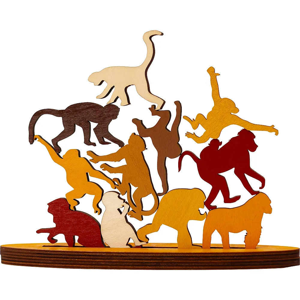Recent Toys Stack & Balance Monkey Business ab 14 Jahren, 1 Spieler, 3D-Stapelspiel aus Holz