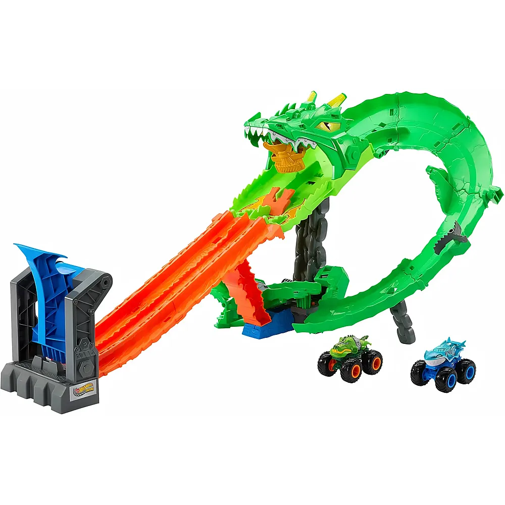 Hot Wheels Monster Trucks Sharks vs. Dinos Drachenzerst�rungs-Spielset 1:64